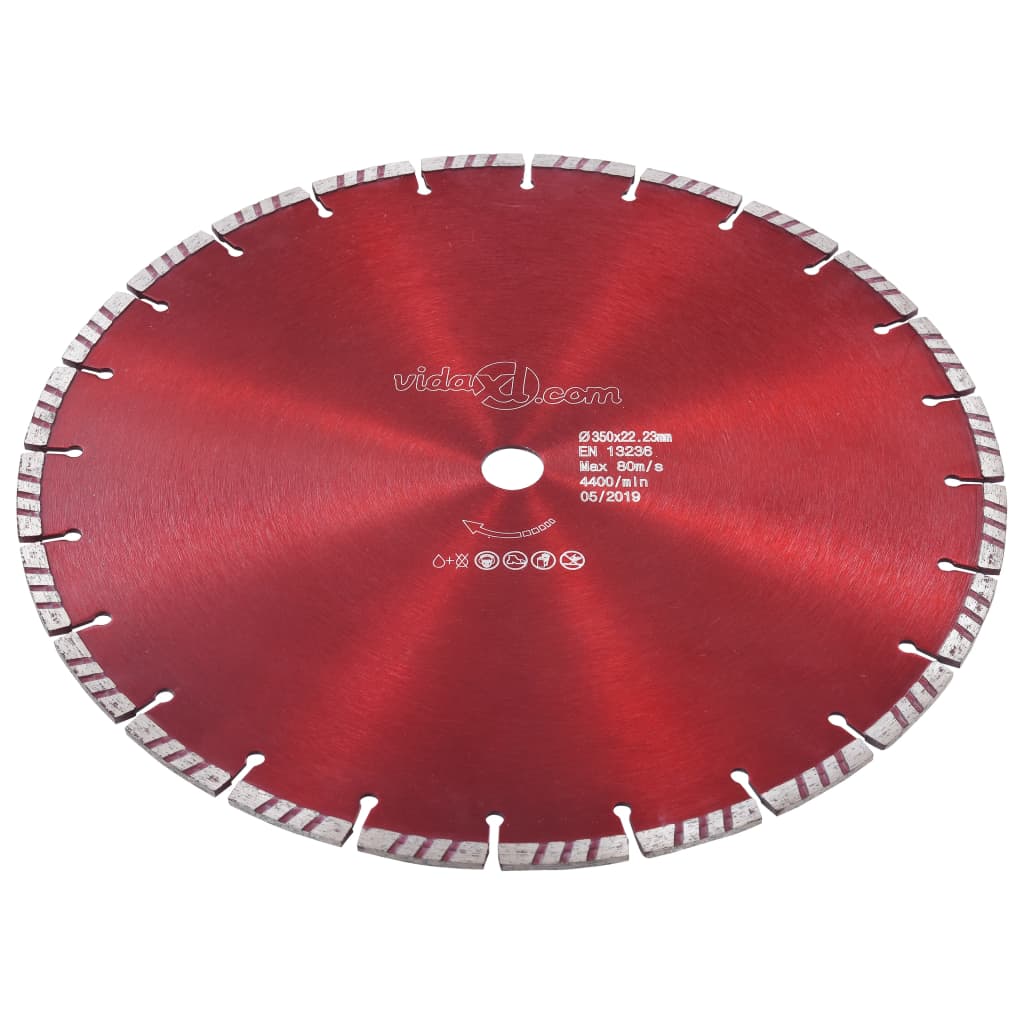 vidaXL Diamond Cutting Disc with Turbo Steel 350 mm