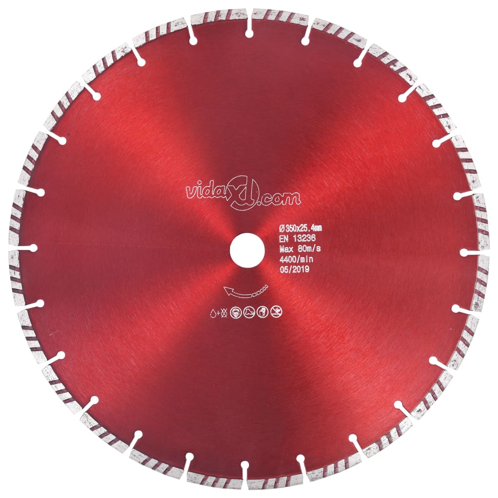 vidaXL Disc diamantat de tăiere cu turbo oțel 350 mm vidaXL imagine 2022 1-1.ro