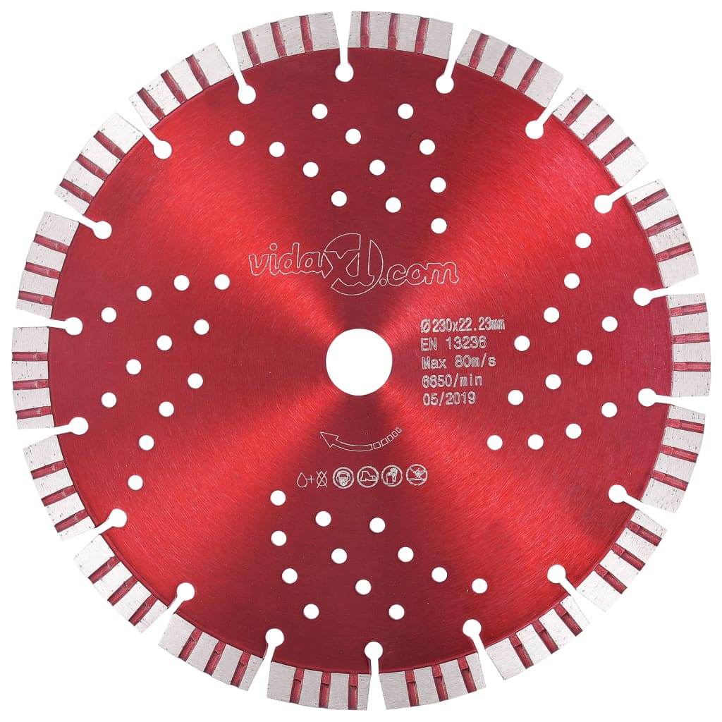 vidaXL Disc diamantat de tăiere cu segmente turbo și găuri oțel 230 mm vidaXL