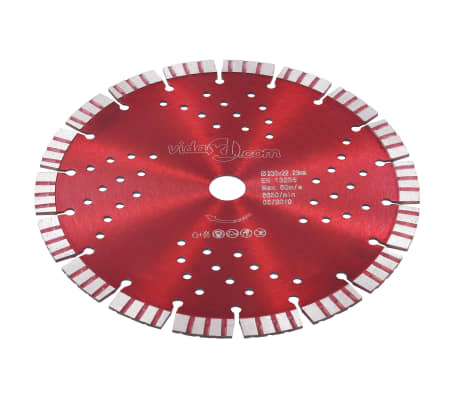 vidaXL Diamond Cutting Disc with Turbo and Holes Steel 230 mm