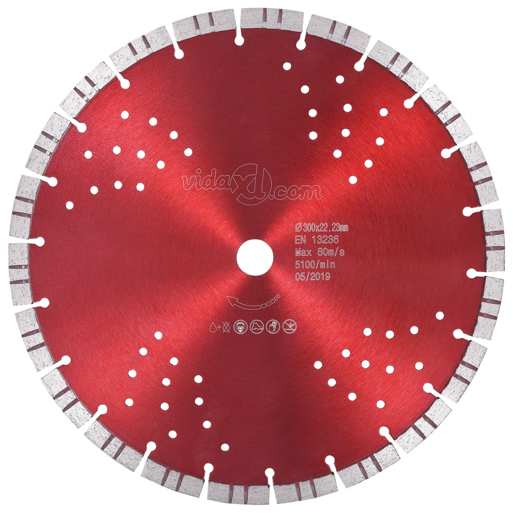 vidaXL Disc diamantat de tăiere cu segmente turbo și găuri oțel 300 mm vidaXL