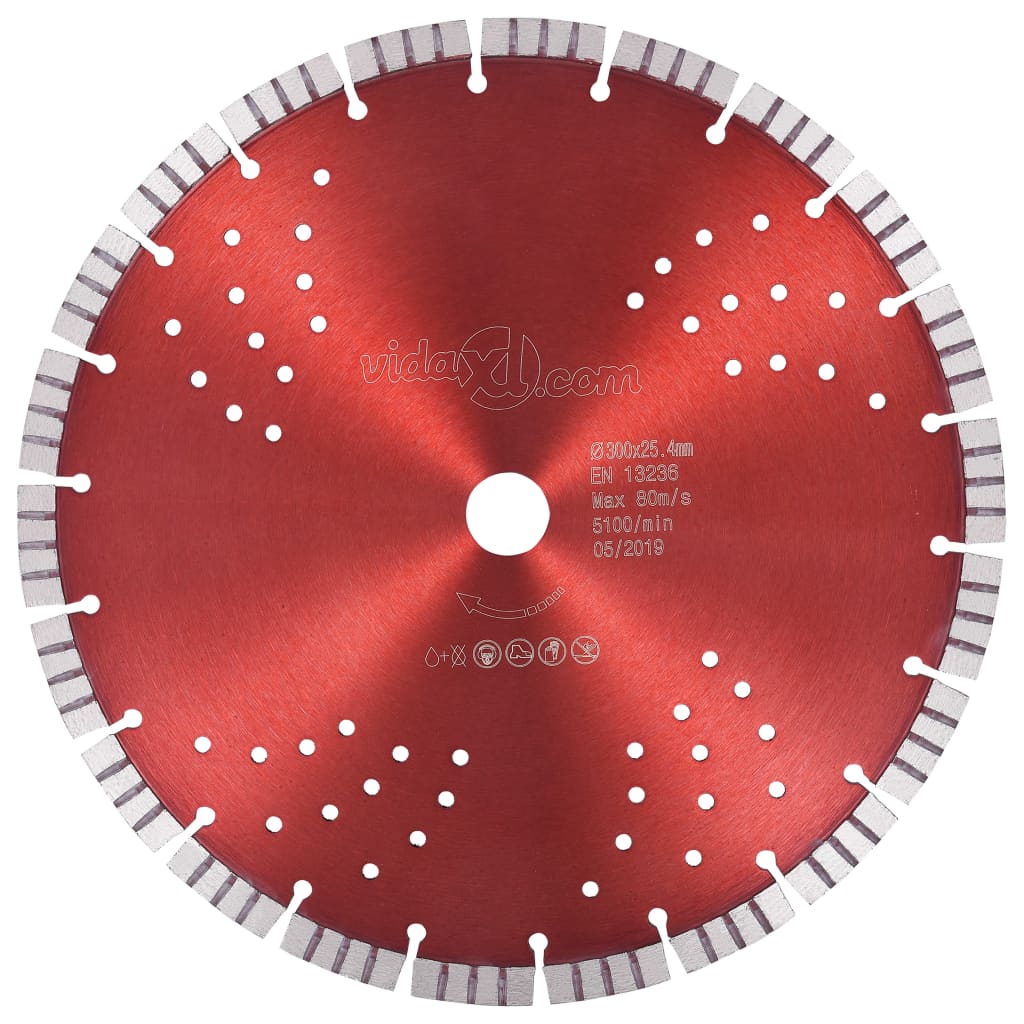 vidaXL Disc diamantat de tăiere cu segmente turbo și găuri oțel 300 mm