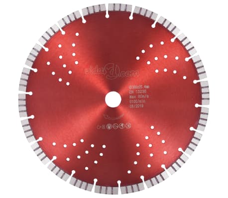 vidaXL Disco de corte de diamante com turbo e orifícios aço 300 mm vidaXL Disco de corte de diamante com turbo e orifícios aço 300 mm