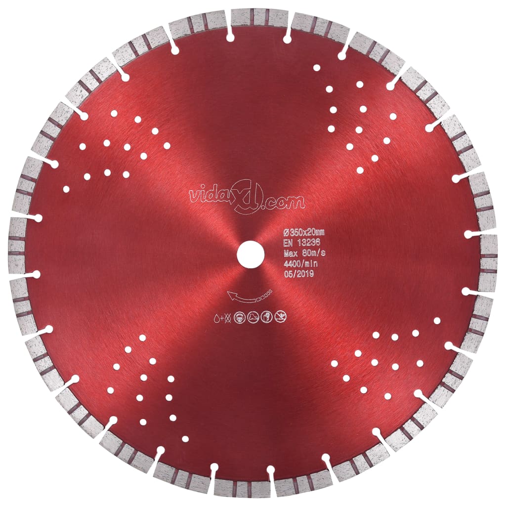 vidaXL Disc diamantat de tăiere cu segmente turbo și găuri oțel 350 mm vidaXL