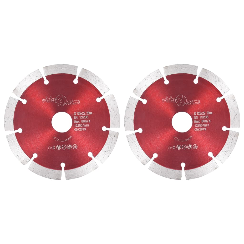 vidaXL Discuri diamantate de tăiere, 2 buc., oțel, 125 mm vidaXL