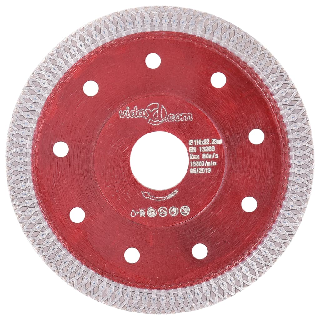 vidaXL Disc diamantat de tăiere cu găuri oțel,115 mm vidaXL