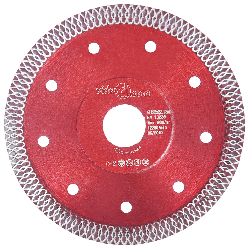 vidaXL Disc diamantat de tăiere cu găuri oțel, 125 mm vidaXL