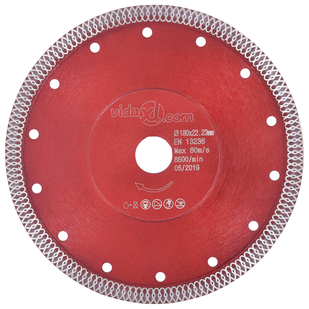 vidaXL Disc diamantat de tăiere cu găuri oțel,180 mm vidaXL