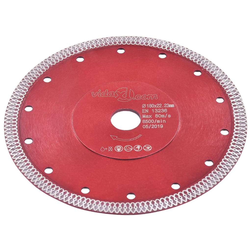 vidaXL Disque de coupe diamanté avec trous Acier 230 mm