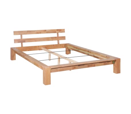 vidaXL Bed Frame Solid Oak Wood 140x200 cm