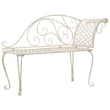 vidaXL Garten-Chaiselongue 128 cm Metall Antik Weiß