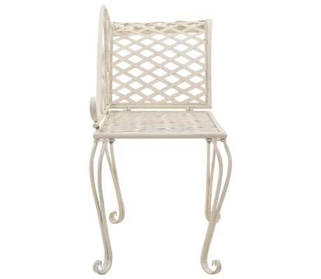 vidaXL Garden Chaise Lounge 128cm Metal Antique White Outdoor Lounge