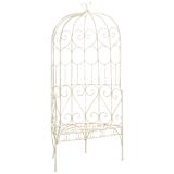 vidaXL Gartenbank 95 cm Eisen Antik Weiß