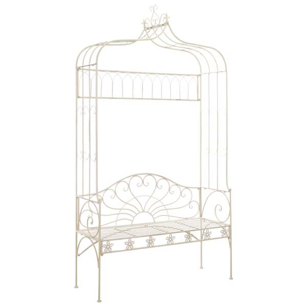 vidaXL aiapink, 122 cm, raud, antiikvalge
