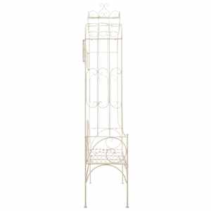 Zahradní lavice 122 cm železná starožitná bílá - obrázek 3
