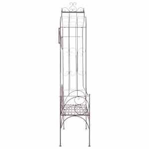 Zahradní lavice 122 cm železná starožitná hnědá - obrázek 3