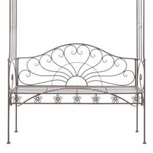 Zahradní lavice 122 cm železná starožitná hnědá - obrázek 5