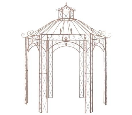 vidaXL ガーデンパビリオン アンティークブラウン 3m 鉄製
