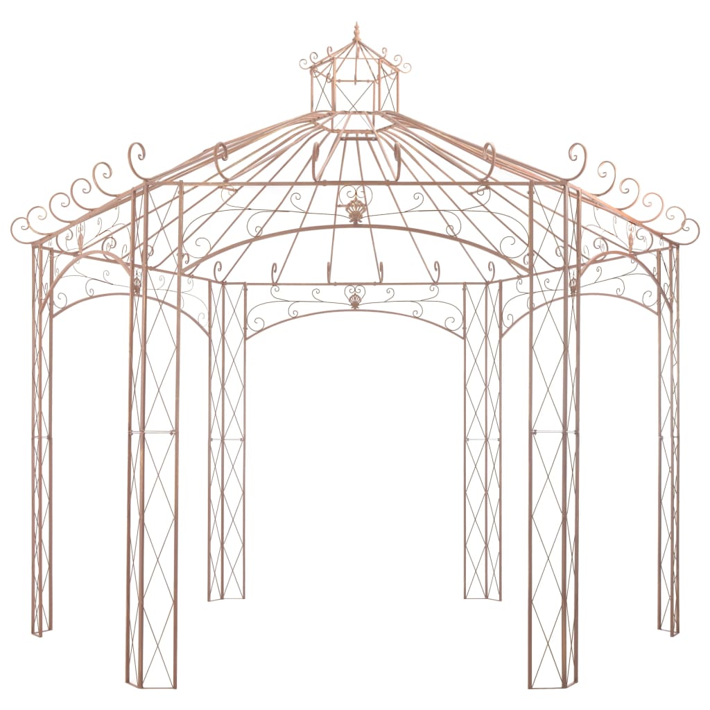 vidaXL Pavilion de grădină, maro antichizat, 4 m, fier