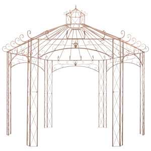 vidaXL Gartenpavillon Antikbraun 4 m Eisen