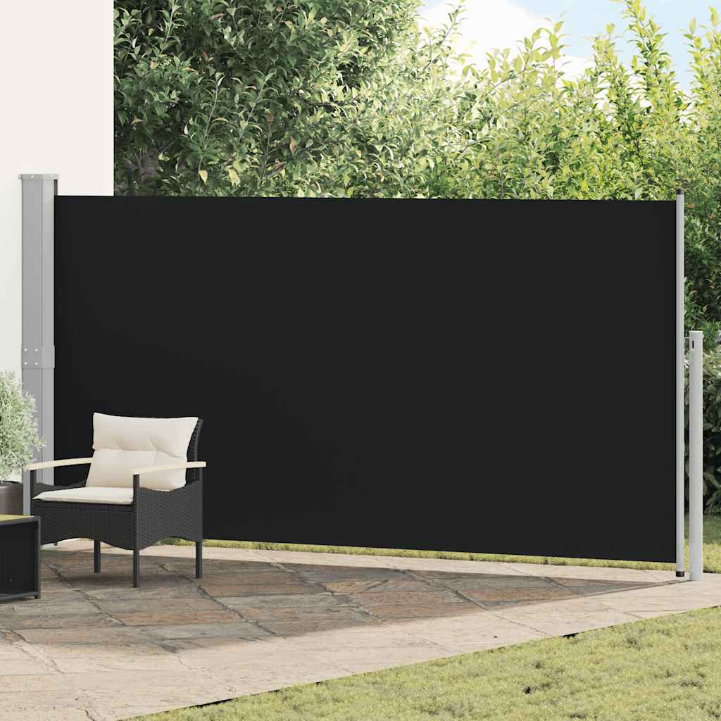 vidaXL Sisäänvedettävä sivumarkiisi 160x500 cm musta