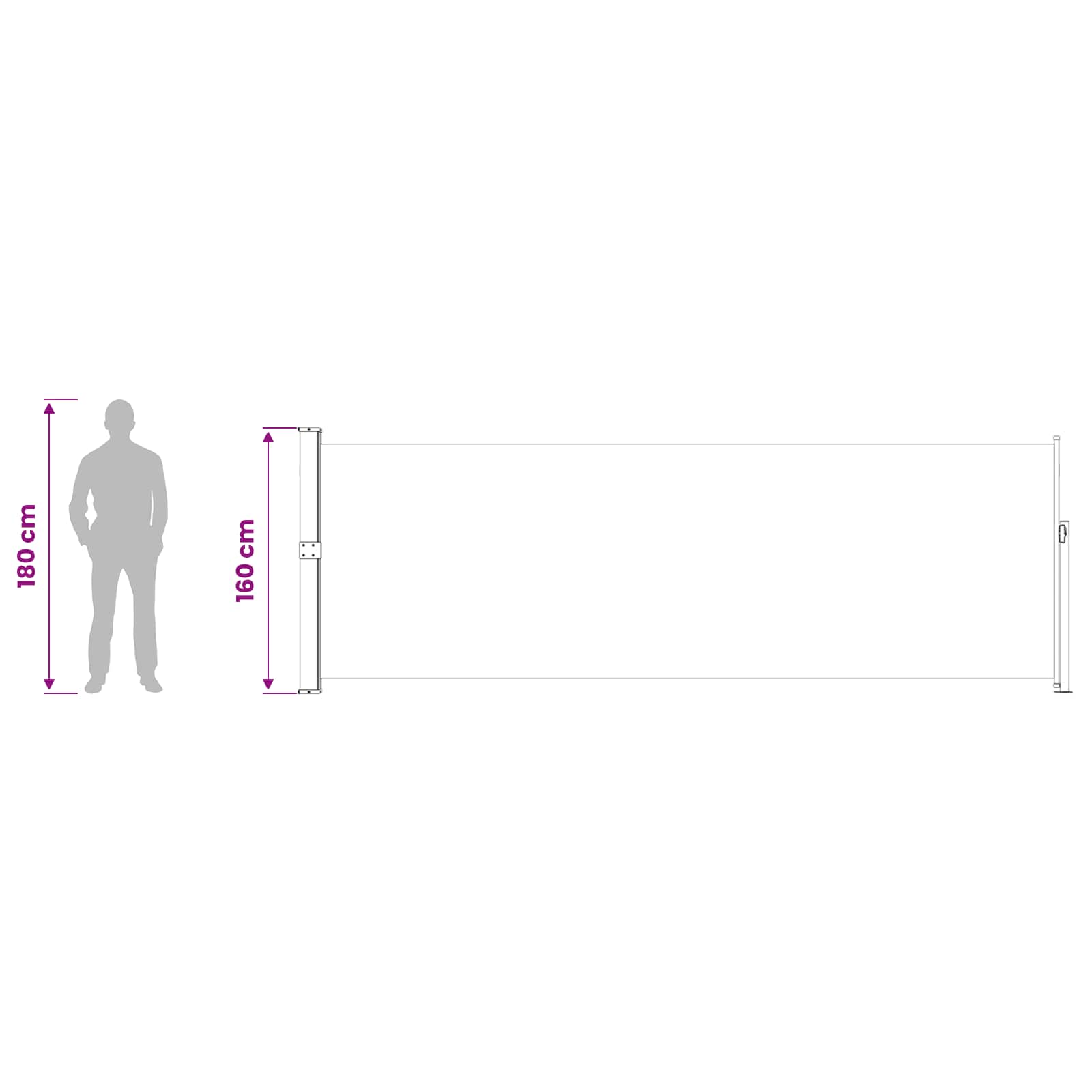 Retractable Side Awning size guide