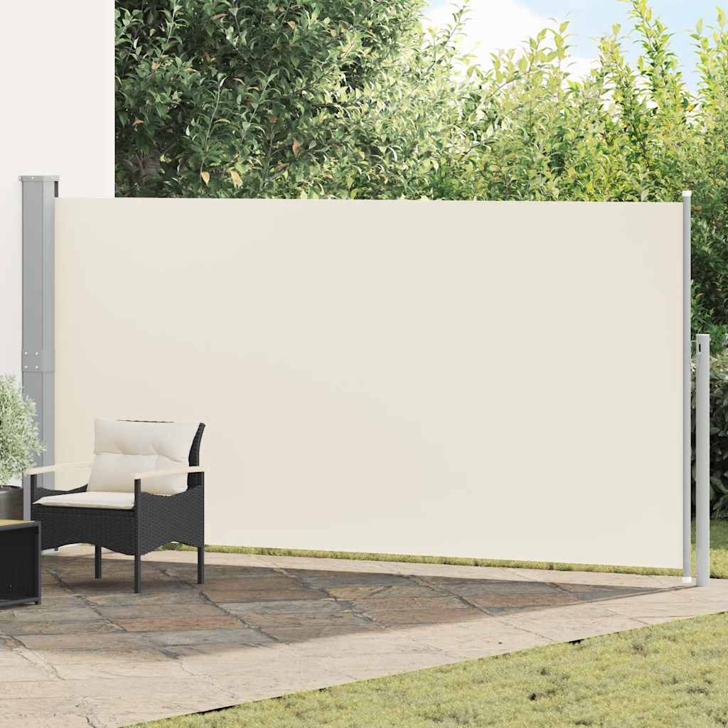 vidaXL Sisäänvedettävä sivumarkiisi 160x500 cm kerma