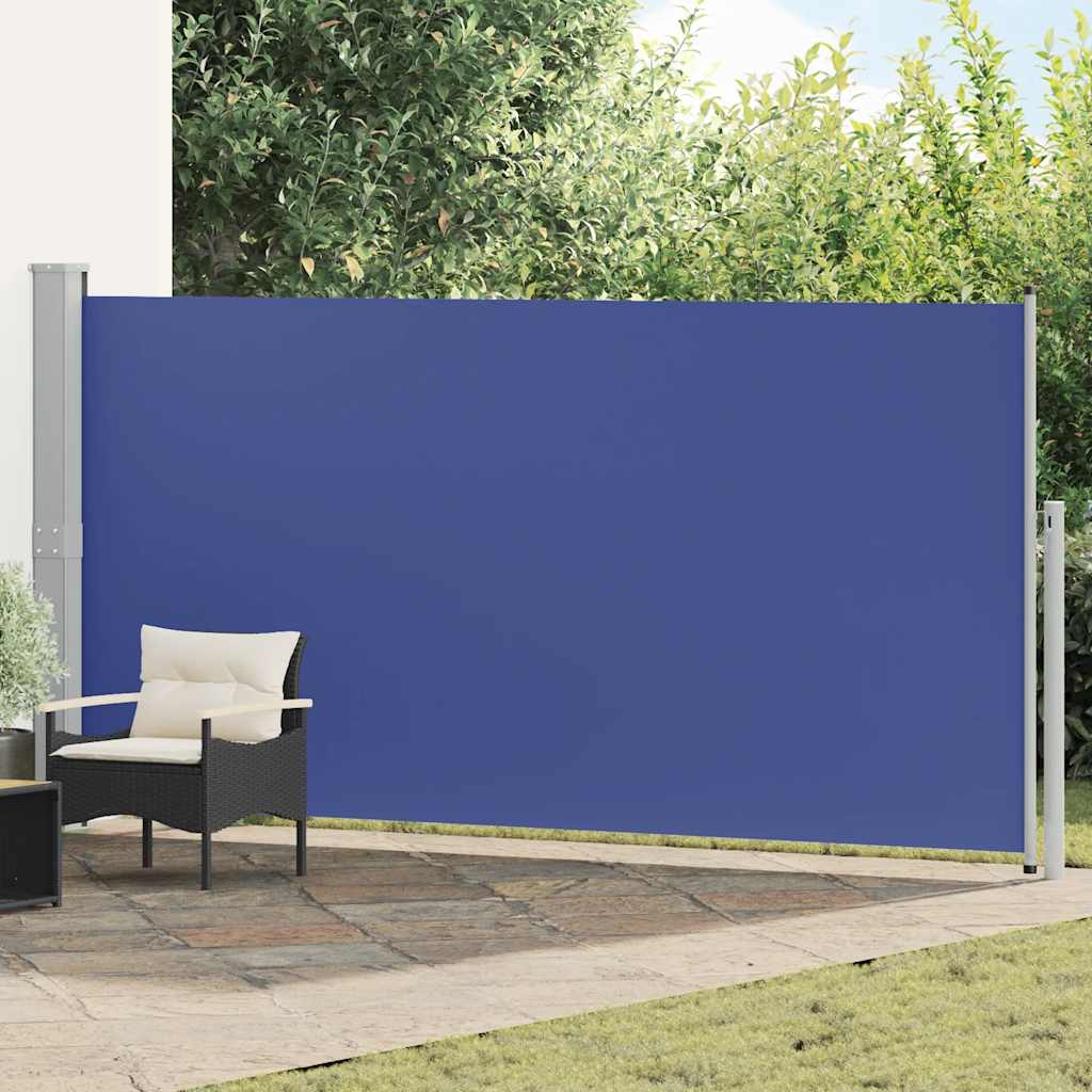 vidaXL Sisäänvedettävä sivumarkiisi 160x500 cm sininen