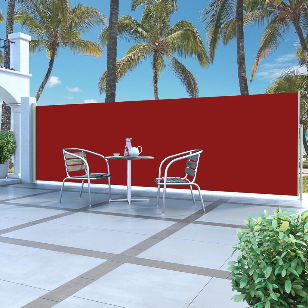 vidaXL Ausziehbare Seitenmarkise 160x500 cm Rot