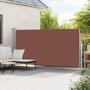 Zatahovací boční markýza / zástěna 160 x 500 cm hnědá - obrázek 3