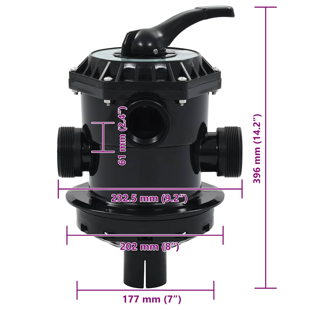 Soupape à Multi-voies Pour Filtre à Sable ABS 1,5 6 Voies VidaXL 18 width=274