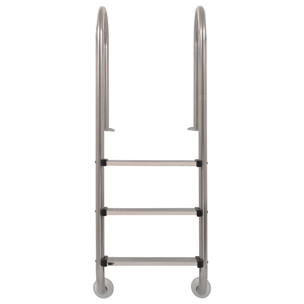 Pool Ladder 3 Steps Stainless Steel 304 120 cm Wood Decors Furniture