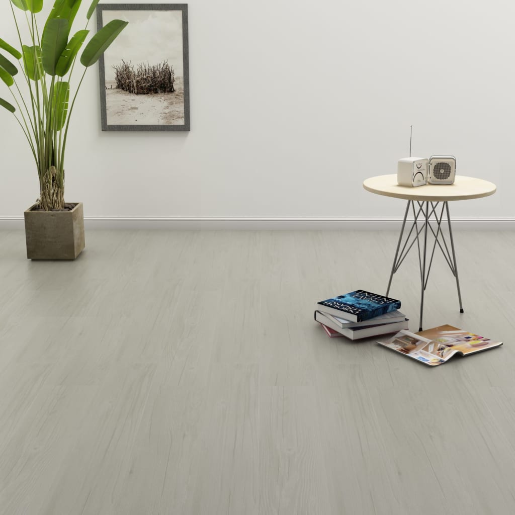 Samolepící podlahová prkna 4,46 m² 3 mm PVC světle šedá