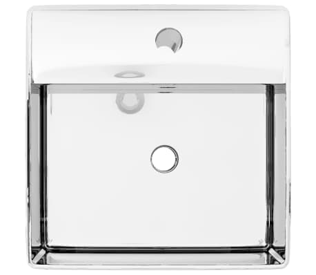 vidaXL Lavabo avec trop-plein 41 x 41 x 15 cm C&eacute;ramique Argent&eacute;