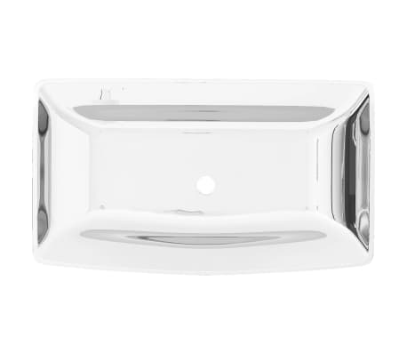 vidaXL Lavabo 71 x 38 x 13,5 cm C&eacute;ramique Argent&eacute;