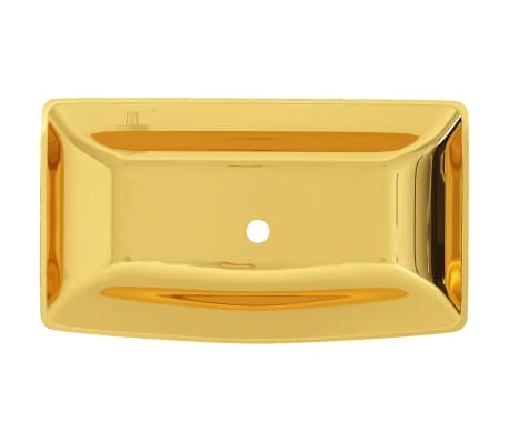 vidaXL Waschbecken 71 x 38 x 13,5 cm Keramik Golden