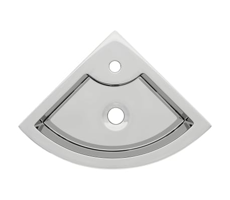 vidaXL Lavabo avec trop-plein 45x32x12,5 cm C&eacute;ramique Argent&eacute;