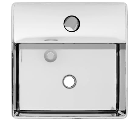 vidaXL Lavabo avec trou pour robinet 38x30x11,5 cm C&eacute;ramique Argent&eacute;