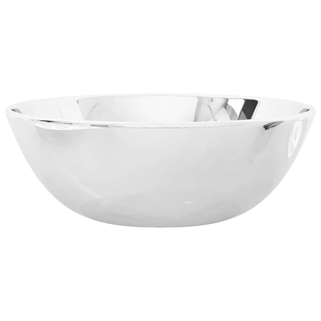 vidaXL Wastafel 28x10 cm keramiek zilverkleurig afbeelding