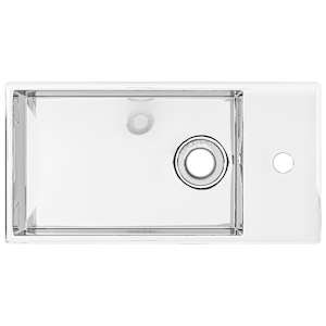 vidaXL Waschbecken mit &Uuml;berlauf 49 x 25 x 15 cm Keramik Silbern