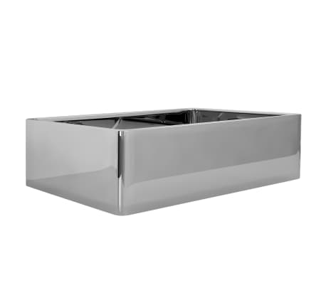 vidaXL Vask 41x30x12 cm keramikk sølv