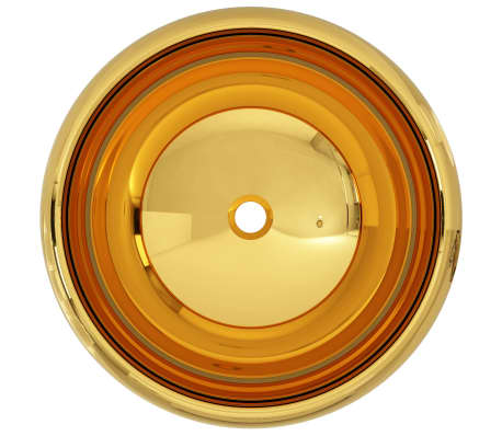 vidaXL Lavabo 40 x 15 cm C&eacute;ramique Dor&eacute;