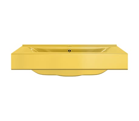 vidaXL Wash Basin with Overflow 60x46x16 cm Ceramic Gold