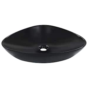 vidaXL valamu, 58,5 x 39 x 14 cm, keraamiline, must