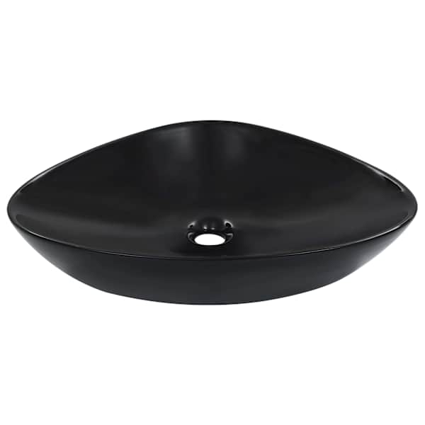 vidaXL valamu, 58,5 x 39 x 14 cm, keraamiline, must