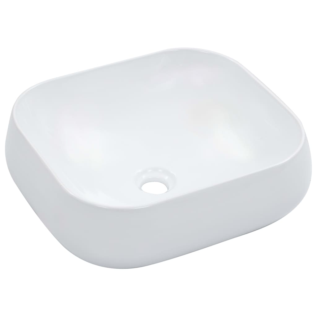 vidaXL Chiuvetă de baie, alb, 44,5×39,5×14,5 cm, ceramică vidaXL
