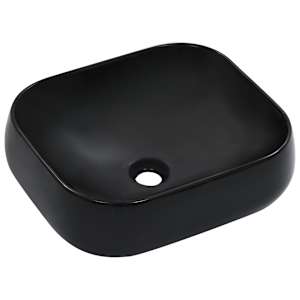 vidaXL valamu, 44,5 x 39,5 x 14,5 cm, keraamiline, must