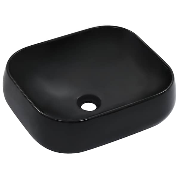 vidaXL valamu, 44,5 x 39,5 x 14,5 cm, keraamiline, must