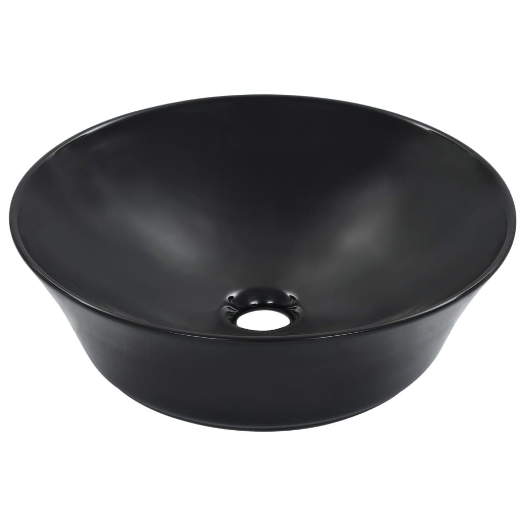 vidaXL Chiuvetă de baie, negru, 41×12,5 cm, ceramică vidaXL