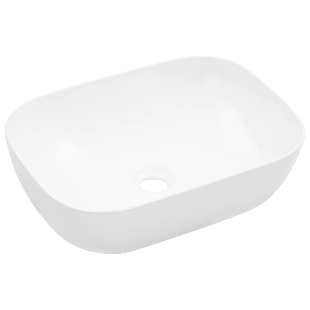 vidaXL Chiuvetă de baie, alb, 45,5 x 32 x 13 cm, ceramică vidaXL